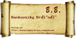 Benkovszky Brúnó névjegykártya